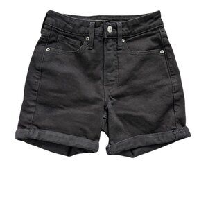 Old Navy O.G. Straight High Rise Shorts Black Denim Size 0 NWOT